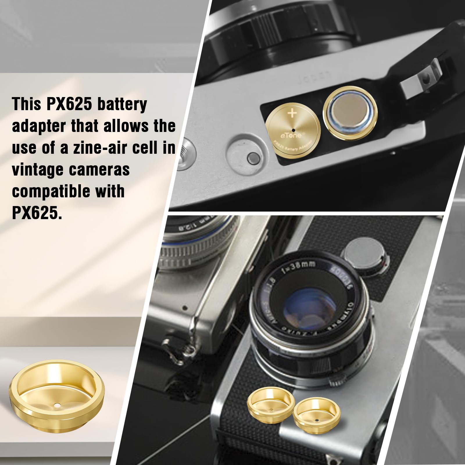 Amazon.com: eTone 2pcs Brass Metal Battery Adapter for Older Film